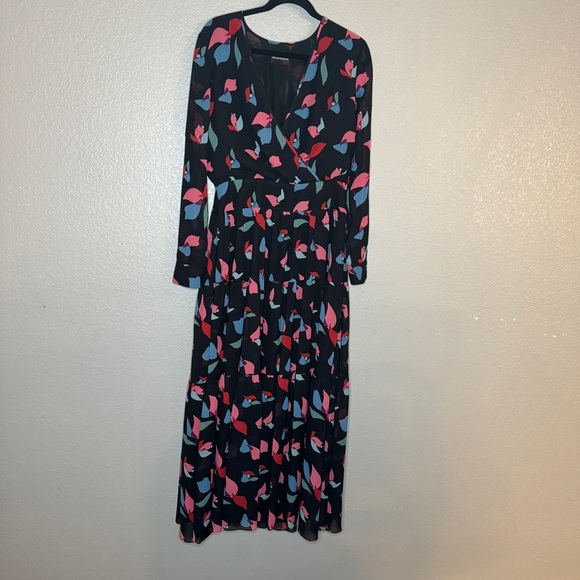 Emporio Armani Tiered abstract print chiffon maxi dress size S/M - Picture 4 of 12